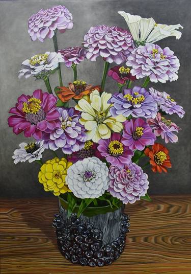 Original Floral Painting by Valerie Stoffels