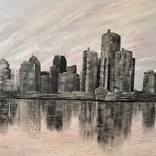 Detroit City Skyline 2 by Nataliya Hutsul