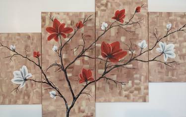 Original Abstract Floral Paintings by Nataliya Hutsul
