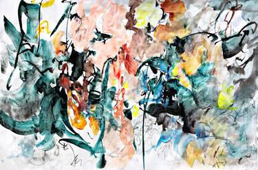 Original Abstract Expressionism Abstract Paintings by Azure Kang