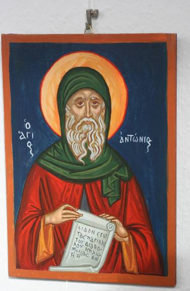 Byzantine art icon Saint-Anthony/Agios Antonios thumb