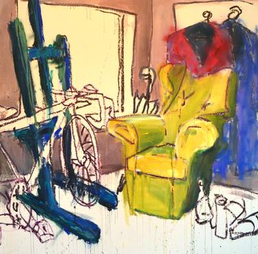 Print of Abstract Expressionism Interiors Paintings by János Vámos