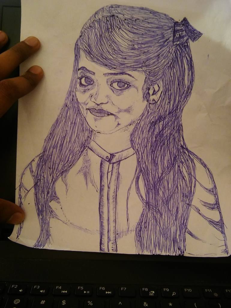 cute girl drawing sketch