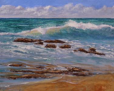 Print of Impressionism Seascape Paintings by Jennifer Webb
