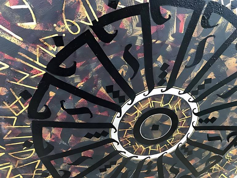 Original Symbolism Calligraphy Painting by Vira Dg