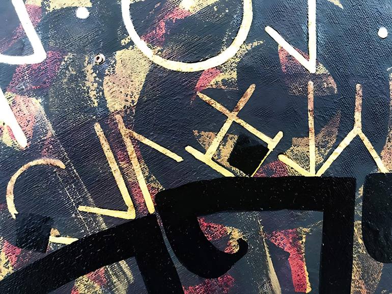Original Symbolism Calligraphy Painting by Vira Dg