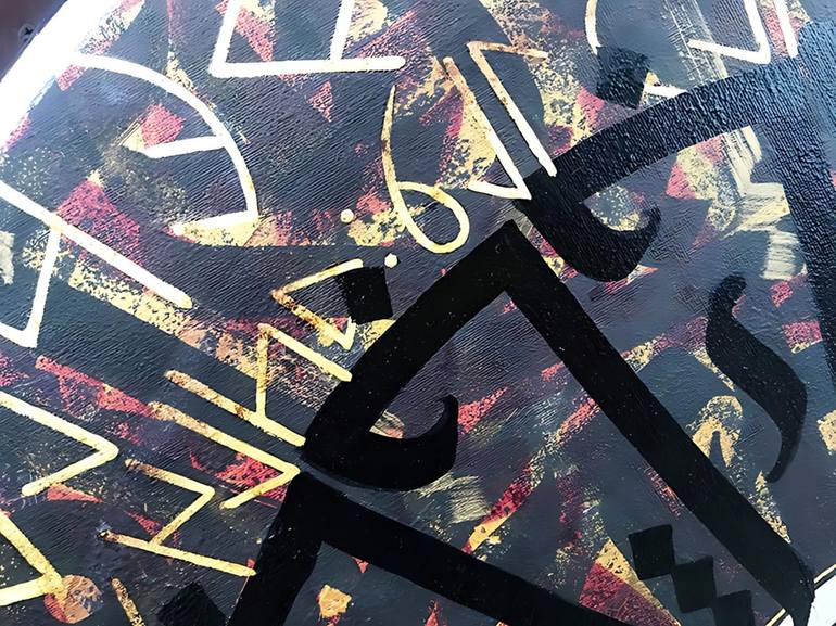 Original Symbolism Calligraphy Painting by Vira Dg