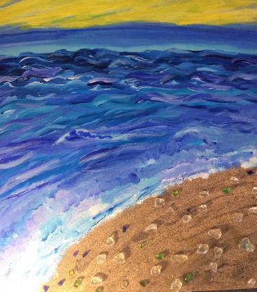 High Tide, Original Beach Painting, Acrylic Canvas thumb