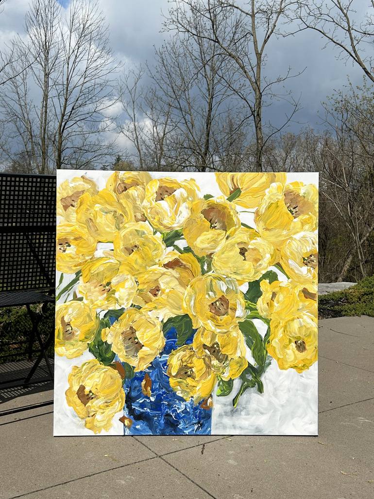 Original Contemporary Floral Painting by Rebecca Montemurro