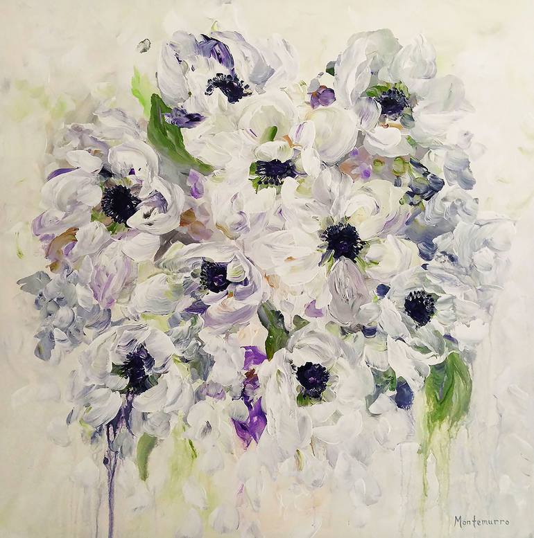 Anemone Harmony Painting by Rebecca Montemurro | Saatchi Art