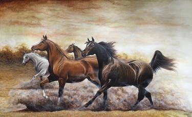 Print of Realism Horse Paintings by Santiago Vazquez