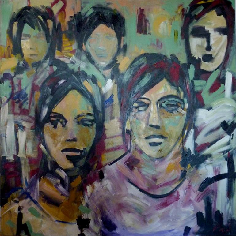 Original Abstract Expressionism Women Painting by Renel Plouffe