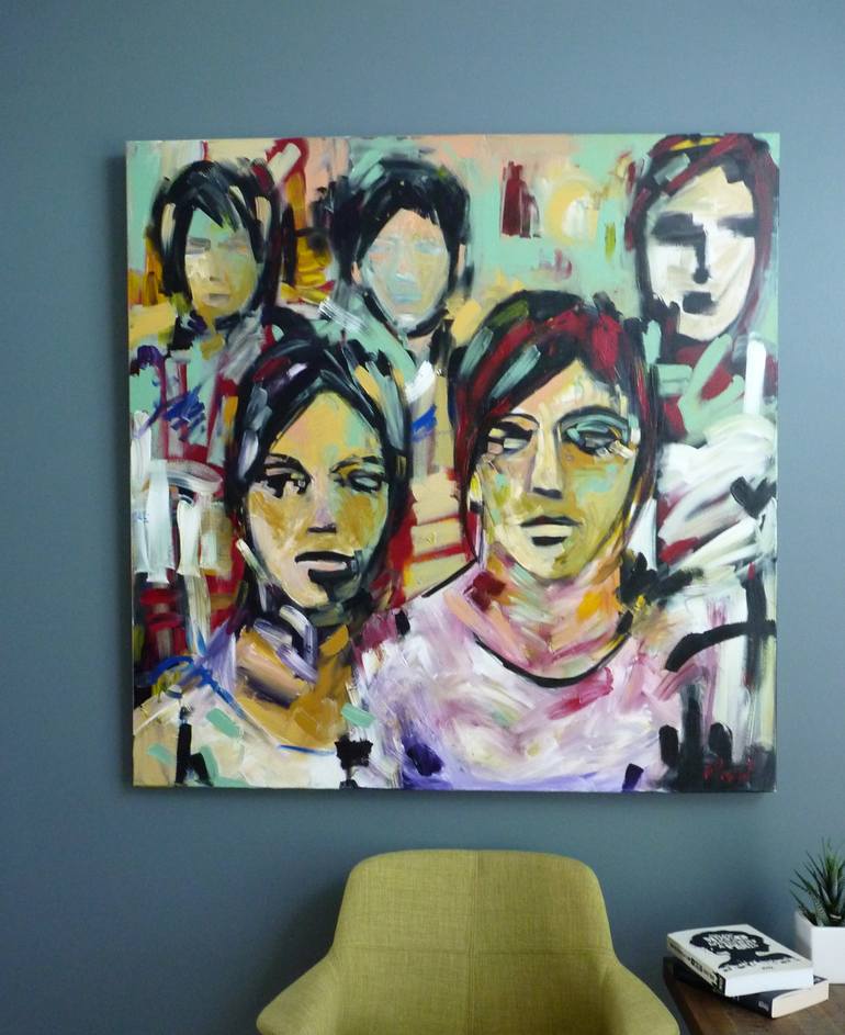 Original Abstract Expressionism Women Painting by Renel Plouffe