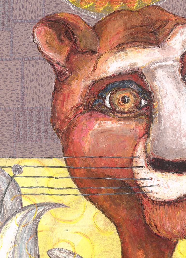 Original Surrealism Cats Painting by Marion Meinberg