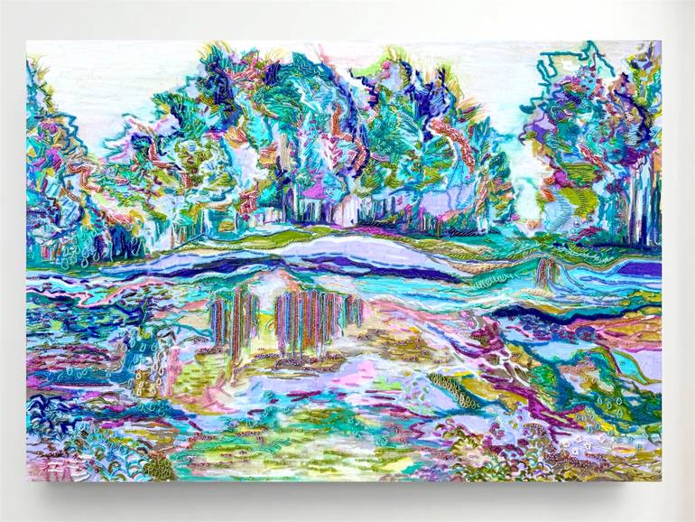Original Abstract Mixed Media by Dalma Goncz Art Gallery | Contemporary Art on Canvas | Last Tree At The County Border 009/2024/DL