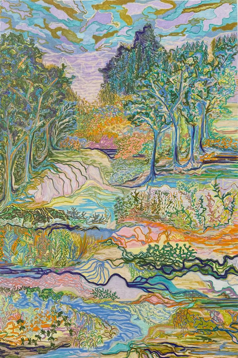 Original Landscape Painting by Dalma Goncz Art Gallery | Abstract Art on Canvas | Last Tree At The County Border 006/2025/DL