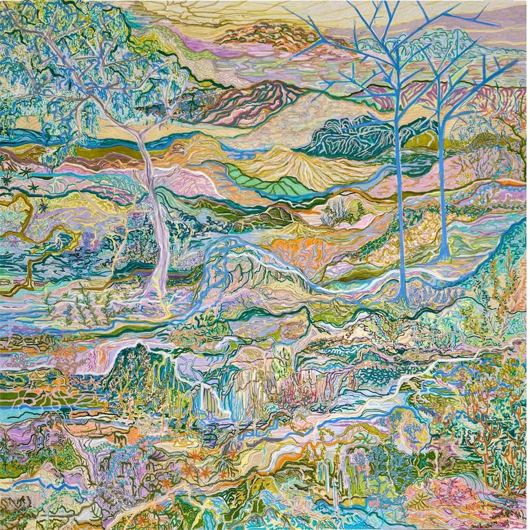 Original Abstract Mixed Media by Dalma Goncz Art Gallery | Abstract Art on Canvas | Last Tree At The County Border 004/2026/DL