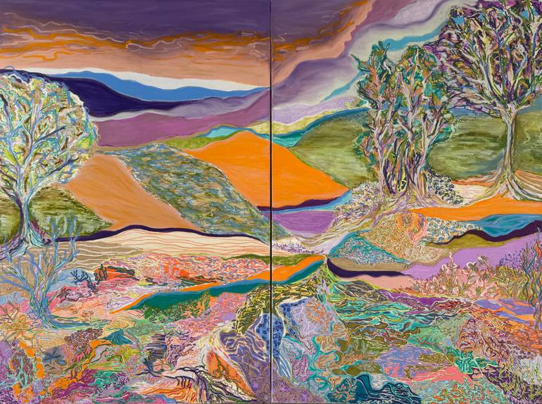 Original Abstract Mixed Media by Dalma Goncz Art Gallery | Abstract Art on Canvas | Last Tree At The County Border 004/2024/DL