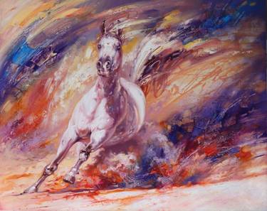 Original Abstract Horse Paintings by Dem Piletski