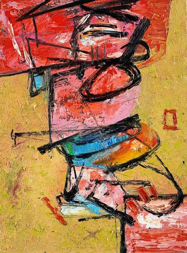 Original Figurative Abstract Paintings by Kasem Khaolaor