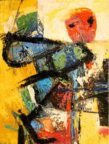 Original Cubism Abstract Paintings by Kasem Khaolaor