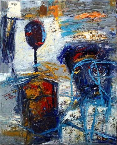 Original Abstract Painting/ Abstract Painting on Linen: A stranger in the concrete jungle thumb