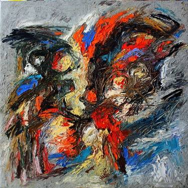 Original Abstract Expressionism Abstract Paintings by Kasem Khaolaor
