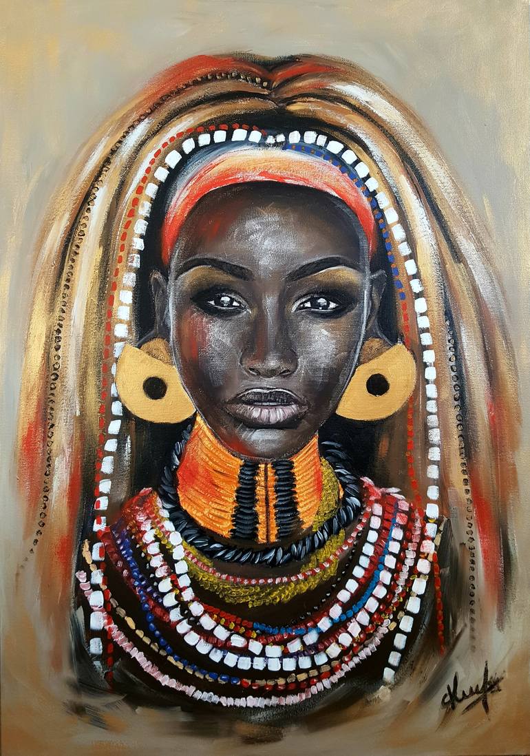 african tribal woman painting