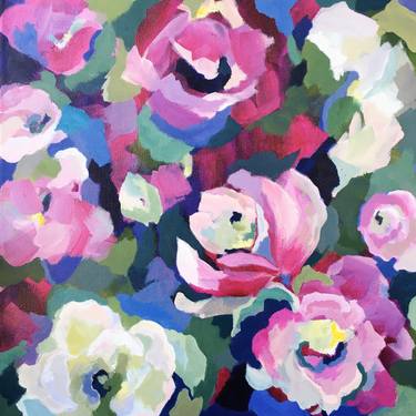 Original Abstract Expressionism Floral Paintings by Christine Jermyn