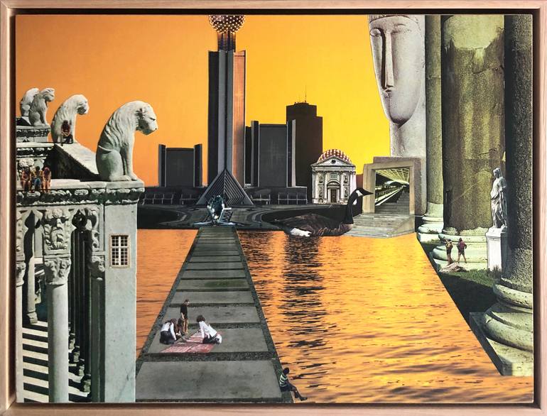 Original Surrealism Architecture Collage by Clinton Gorst