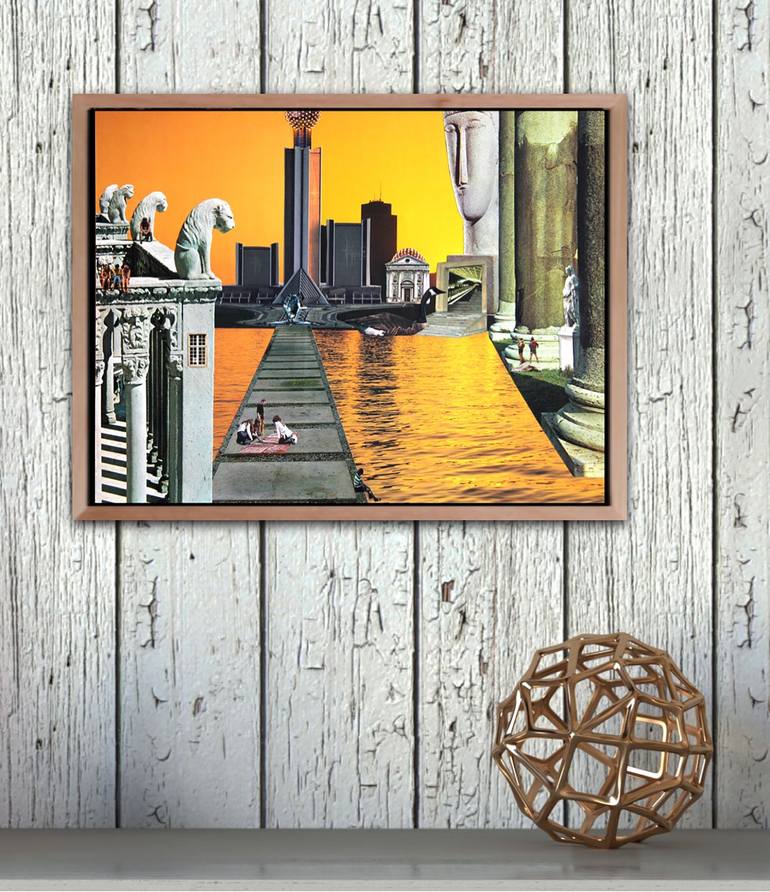 Original Surrealism Architecture Collage by Clinton Gorst