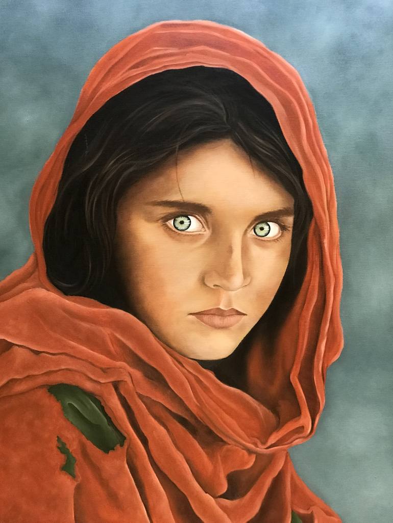 erklære Ocean religion Afghan Girl - National Geographic Painting by Eleftheria Anthitsa | Saatchi  Art