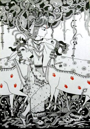 Original Fine Art Religious Drawings by Sonal Ashish
