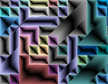Print of Cubism Patterns Mixed Media by Javier Martinez Bordonaba