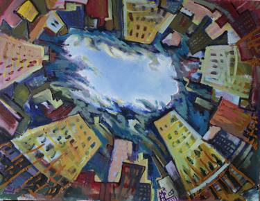 Print of Abstract Cities Paintings by Maksym Maksymiv