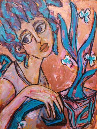 Print of Expressionism Women Paintings by Hala El Sharouny
