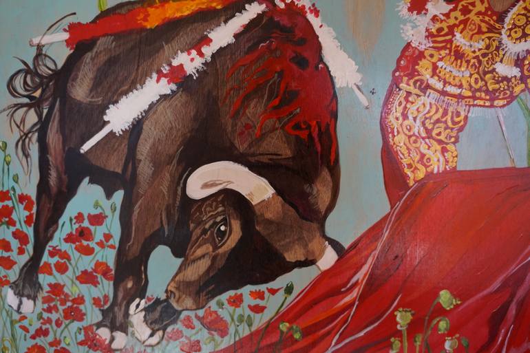 Original Expressionism Floral Painting by Sara Peso White