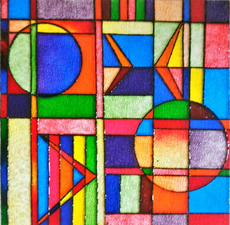 geometric stain glass Painting by Ekta Kakrani