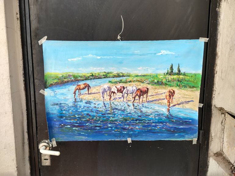 Original Figurative Horse Painting by Federico Tesei