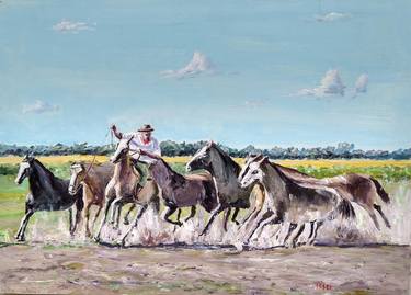 Original Impressionism Horse Paintings by Federico Tesei