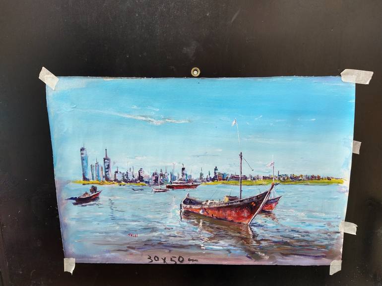 Original Realism Boat Painting by Federico Tesei