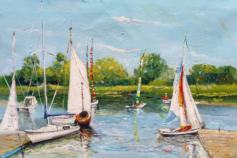 Original Realism Boat Painting by Federico Tesei