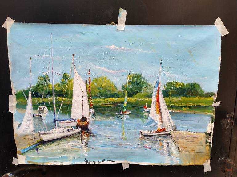 Original Realism Boat Painting by Federico Tesei