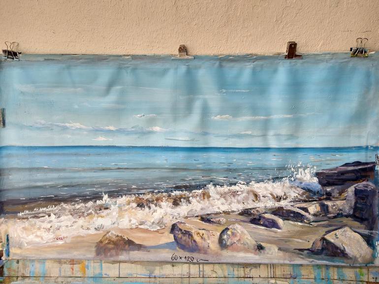 Original Expressionism Beach Painting by Federico Tesei