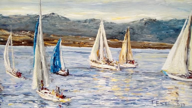 Original Impressionism Seascape Painting by Federico Tesei