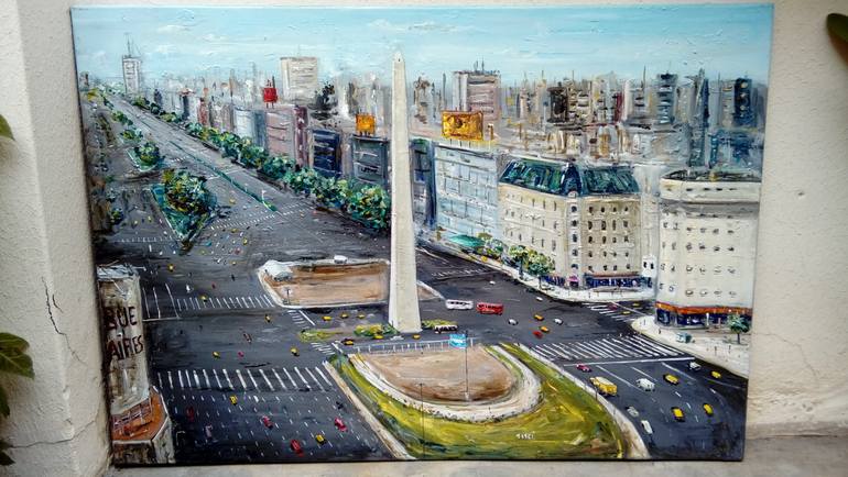 Original Figurative Cities Painting by Federico Tesei