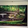 In the saavedra park of the city of buenos aires, there was a family on the edge of the lake, playing in its orrilas with a paper boat.

Size: 70 × 100 cm