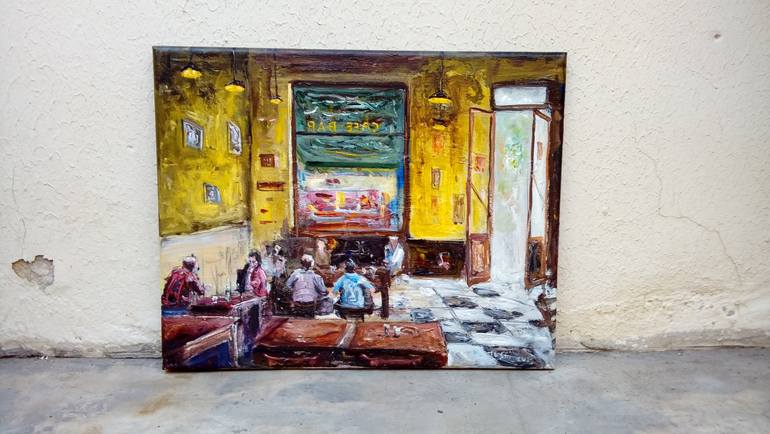 Original Expressionism Interiors Painting by Federico Tesei