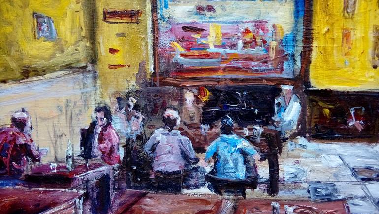 Original Expressionism Interiors Painting by Federico Tesei