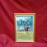 Size: 30 x 20 cm
Depth: 0.3 cm
Polo player hitting the ball with his long stick.